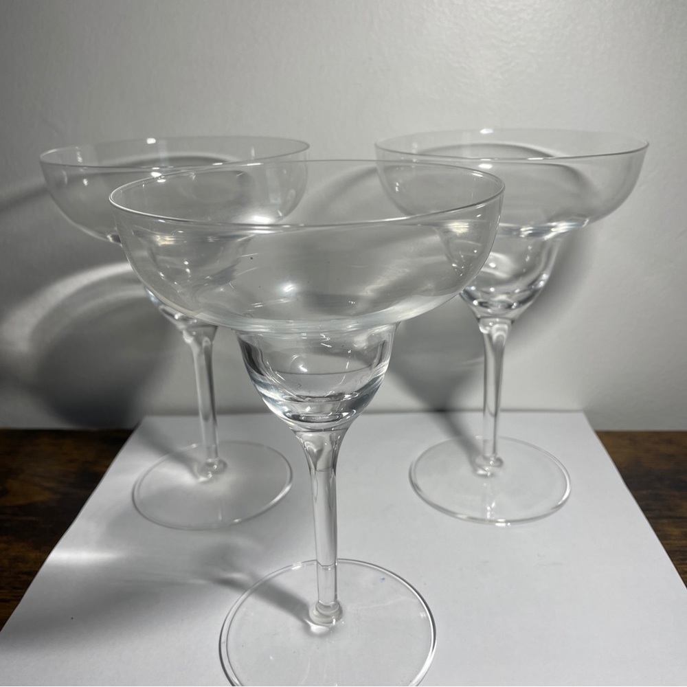Margarita Stemmed Party Glasses (Set of 3) 7" tall 3.25" base